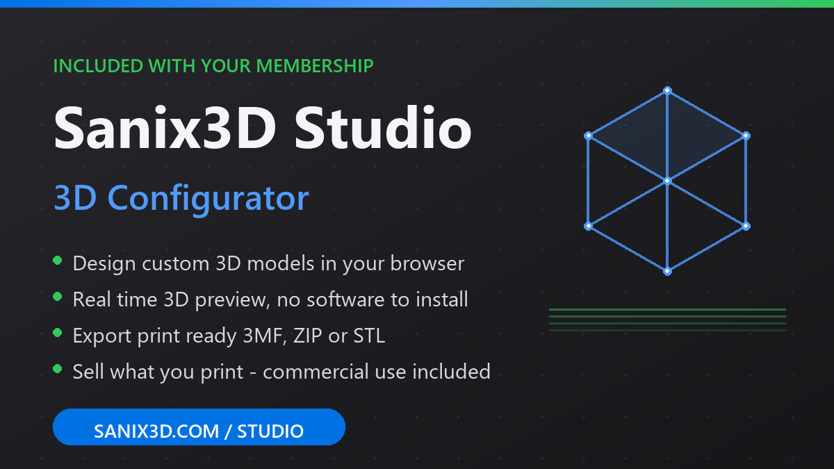 Sanix3D Studio - 3D configurator for custom 3D printable models